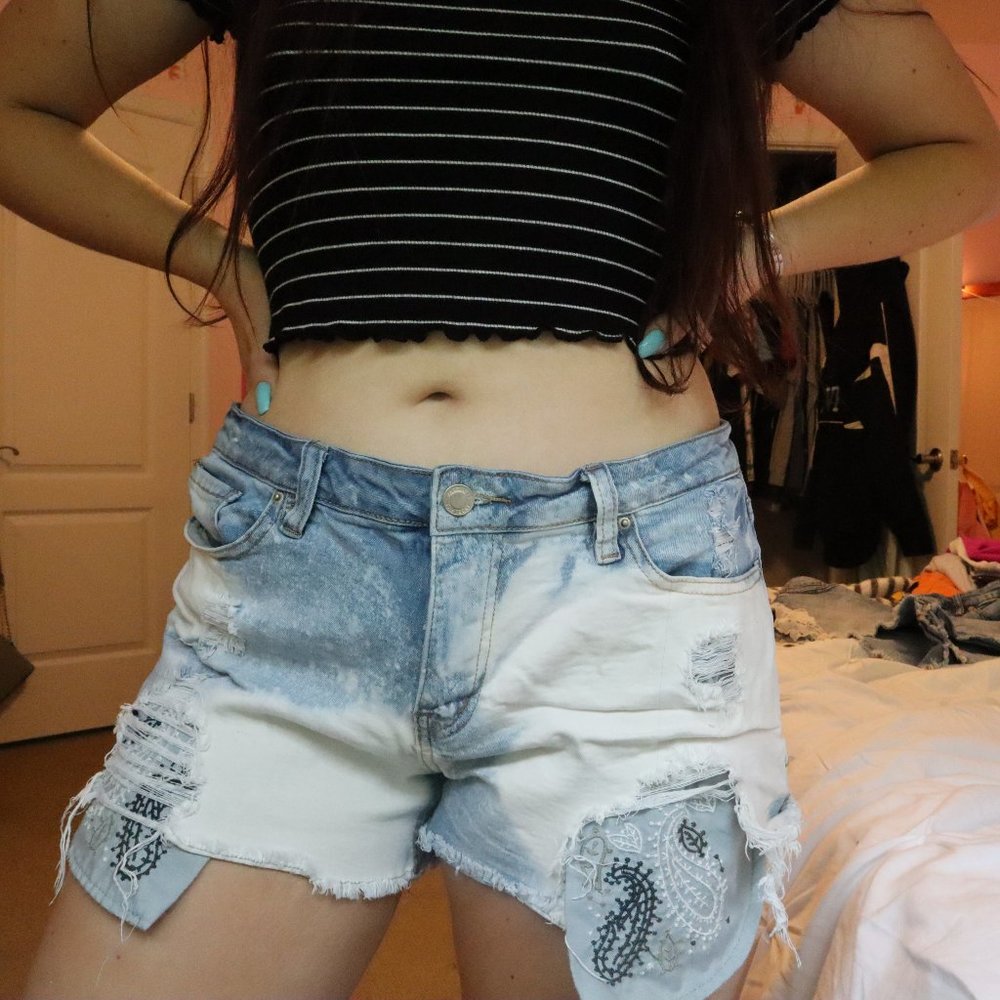 Custom Tie Dye Bleached Shorts